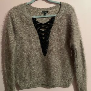 Blush Pink, Fuzzy Sweater, Express